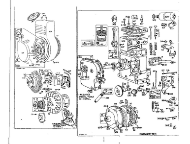 Replacement Parts Diagram and Parts List for 170400-170499 0010 - 0075 Briggs and Stratton Engine